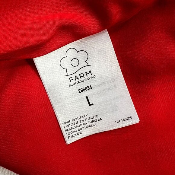 Farm Rio Anthropologie Palila Fringed Midi Sun Dress Beaded Multicolor Satin L - Picture 13 of 14